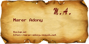 Marer Adony névjegykártya